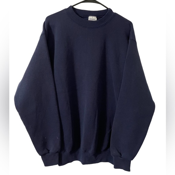 Santee Other - Vintage Santee HeavySweats By Pluma Basic Essential  Blank Crewneck Navy Blue XL